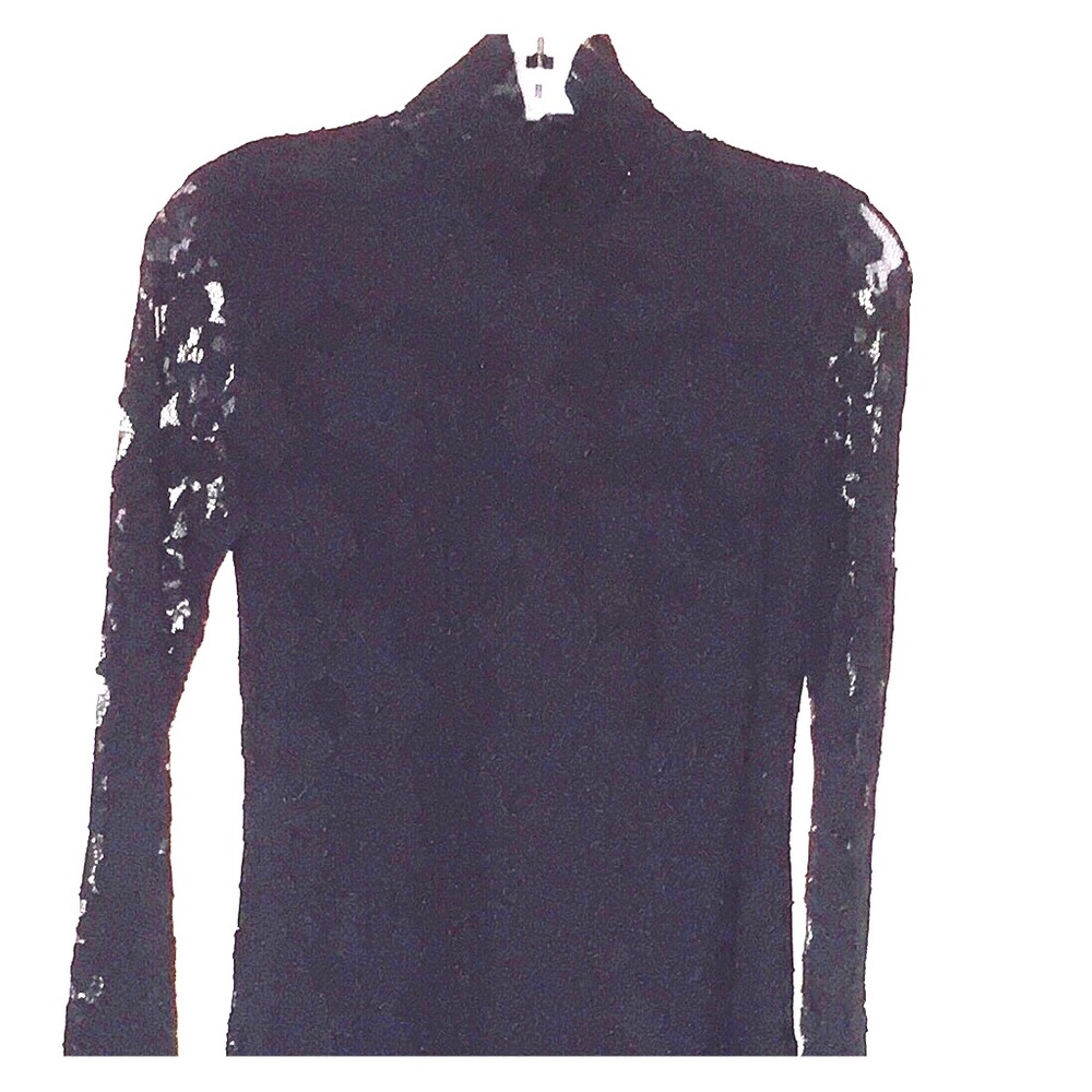 INC Black Dress Small Black with Lace Overlay New